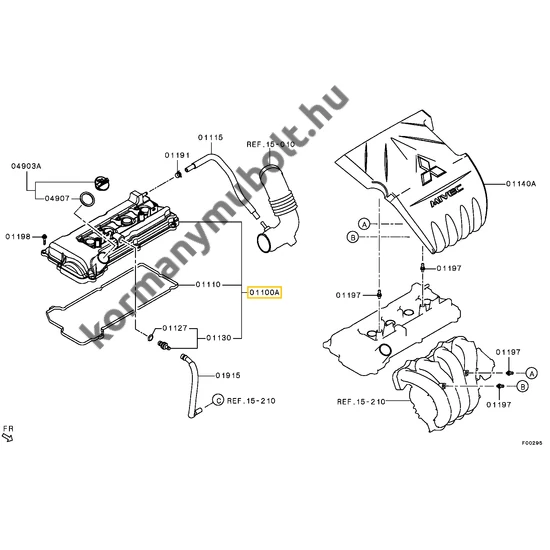 1035A333 Mitsubishi Lancer Szelepfedél 1.5L 1.6L 2010-2017