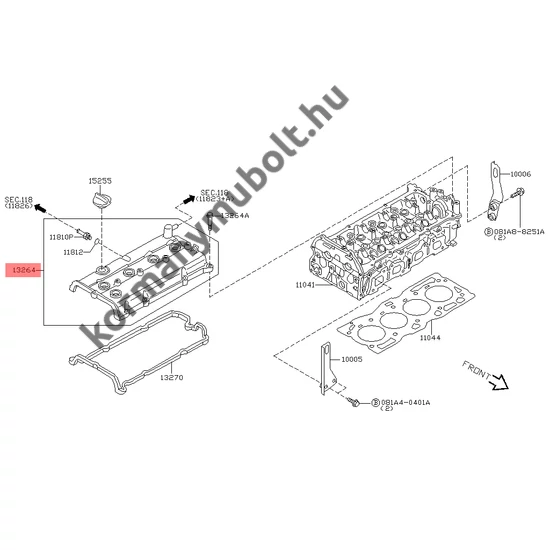 13264-8H303 Nissan X-Trail Szelepfedél T30 2.0L QR20DE 2001-2012